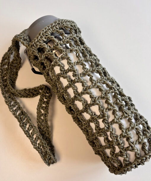 Crochet Bottle Bag- Yeşil